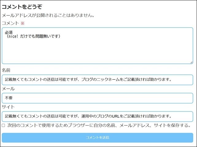 WPコメント